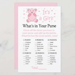 Papier Ours rose Qu'y a-t-il dans votre sac à main