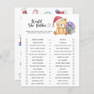 Papier Ours / Voudrait-Elle Plutôt Baby shower Jeu