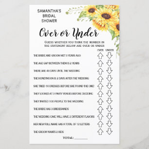 Papier Ove ou Sous-nuptiale douche espagnol anglais jeu