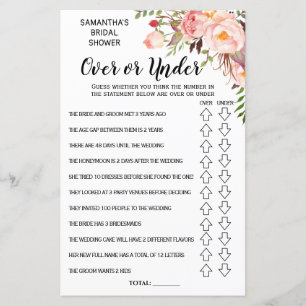Papier Ove ou Sous-nuptiale douche espagnol anglais jeu