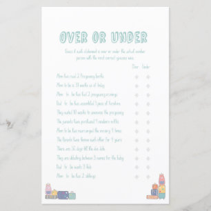 Papier Over Under Adventure Baby shower Game