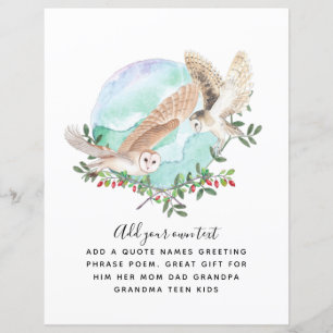 Papier OWLS personnalisé