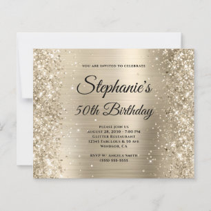 Papier Pailleté Lumière Or Monogramme 50e Anniversaire