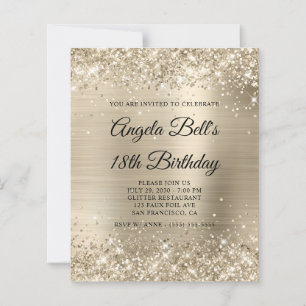 Papier Pailleté Or Clair Monogramme Fantaisie 18e Anniver