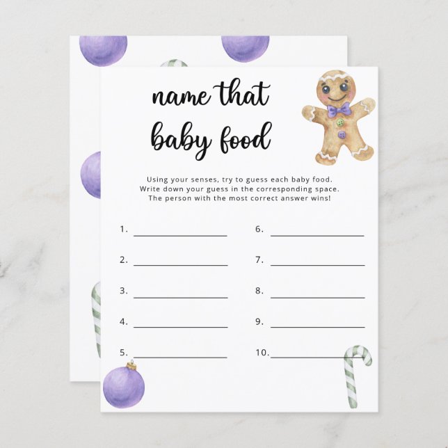 Papier Pain d'épices - Nom de l'aliment pour bébé (Devant / Derrière)