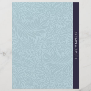 Papier Pain   Diviseur de recettes   Floral bleu Vintage