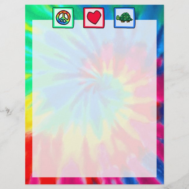 Papier Paix, Amour, Tortues (Devant)