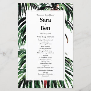 Papier Palmiers peints Mariage de plage moderne