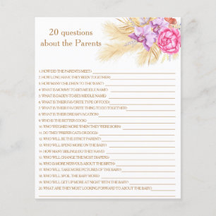 Papier Pampas grass - 20 questions sur les Parents