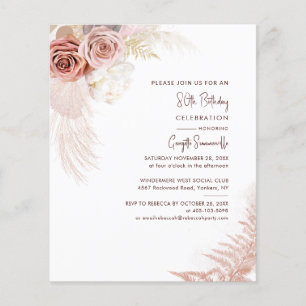 Papier Pampas Grass 80e anniversaire Terracotta Invitatio