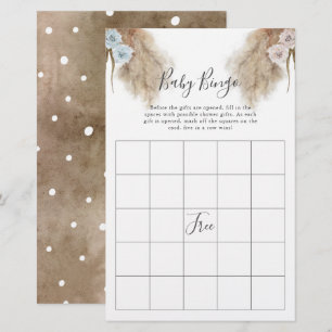Papier Pampas Grass Genre Revevela Party Baby Bingo Jeu