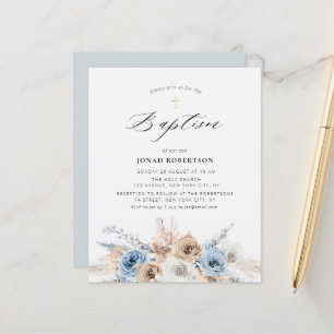 Papier pampas herbe bleu poussiéreux fleurs agate baptême