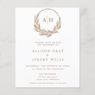 Papier Pampas Monogramme Faire-part de mariage
