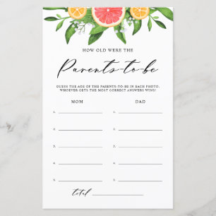 Papier Pamplemousse aquarelle Comment vieux Baby shower j