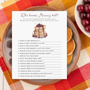 Papier Pancakes baby shower - Qui connaît maman mieux
