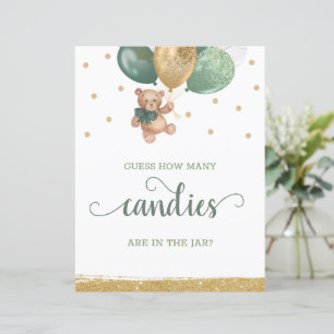 Papier Pancarte de table Ourson Combien de bonbons dans l