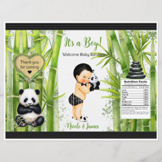 Papier Panda Bamboo Thème Baby Boy Chip Sac