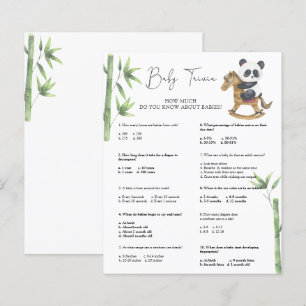 Papier Panda Bear Baby Trivia   Jeu baby shower