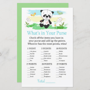 Papier Panda bébé Qu'y a-t-il dans votre sac à main