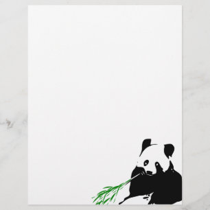 Papier Panda mangeant du bambou