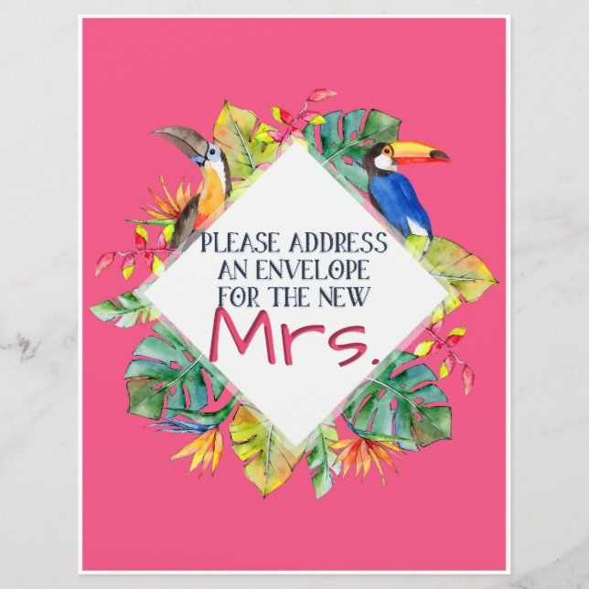 Papier Panneau Adresse tropicale et Enveloppe (Devant)