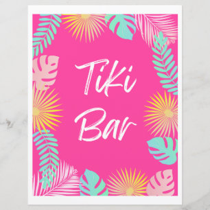 Papier Panneau barre Tiki   Signes de partie de pool