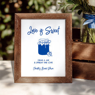 Papier Panneau de bar à confiture Mariage sucré bleu pour