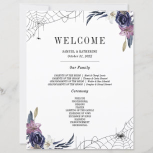 Papier Panneau de bienvenue de mariage à thème Halloween