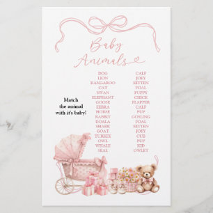 Papier Panneau de jeu d'animaux bébé Calèche Coquette Ros