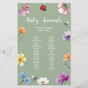 Papier Panneau de jeu de baby shower Wildflower Lovebug