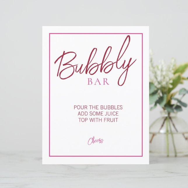 Papier Panneau de la barre de bulles rose et rouge (Debout devant)
