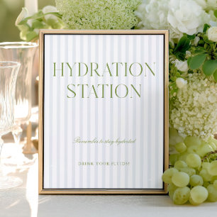 Papier Panneau de la station d'hydratation à rayures vert