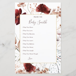 Papier Panneau de prières Fleurs sauvages d'automne pour 