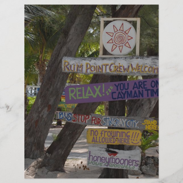 Papier Panneau de signalisation Rum Point Grand Cayman (Devant)