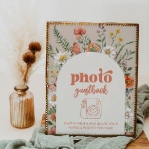 Papier Panneau du livre d'invité photo fleur sauvage