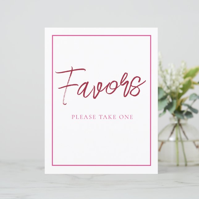Papier Panneau Faveurs rose et rouge (Debout devant)