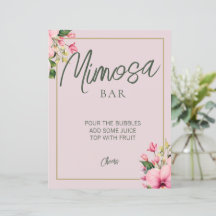 Panneau Floral rose et vert Mimosa Bar