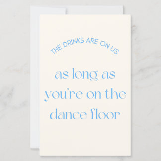 Papier Panneau Mariage Boissons & Danse Floor