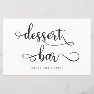 Papier Panneau Mariage de calligraphie noir blanc "Desser