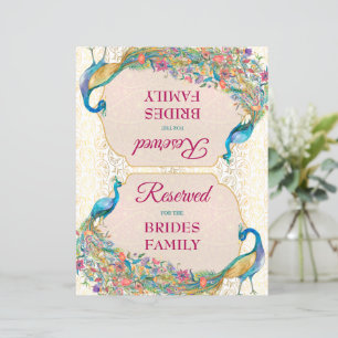 Papier Panneau réservé du mariage hindou de Peacock