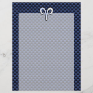 Papier Panneau Zodiac Silver Aries Bleu Carbone Fibres Im