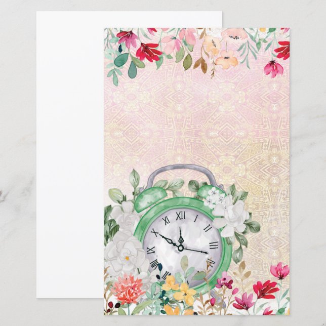 Papier Pape de scrapbook de découpage de l'horloge à aqua (Devant / Derrière)