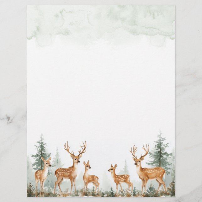 Papier papeterie bois cerf (Devant)