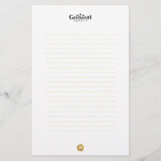 Papier papeterie Geo Genshin Impact