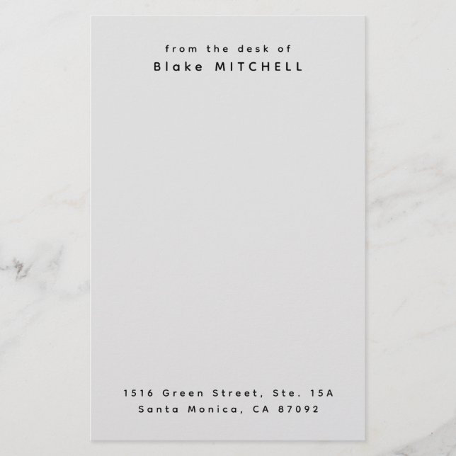 Papier papeterie monographique sur mesure unique (Devant)