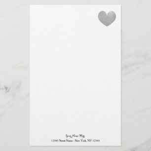 Papier papeterie personnalisé avec coeur parties s