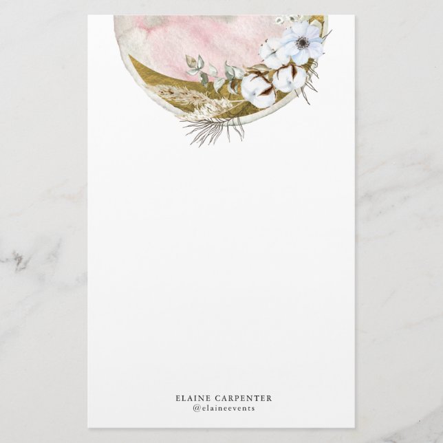 papier papeterie rose bohème de pleine lune mystiq (Devant)