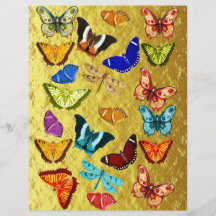 Papier Papier À Effet Papillon Et Or