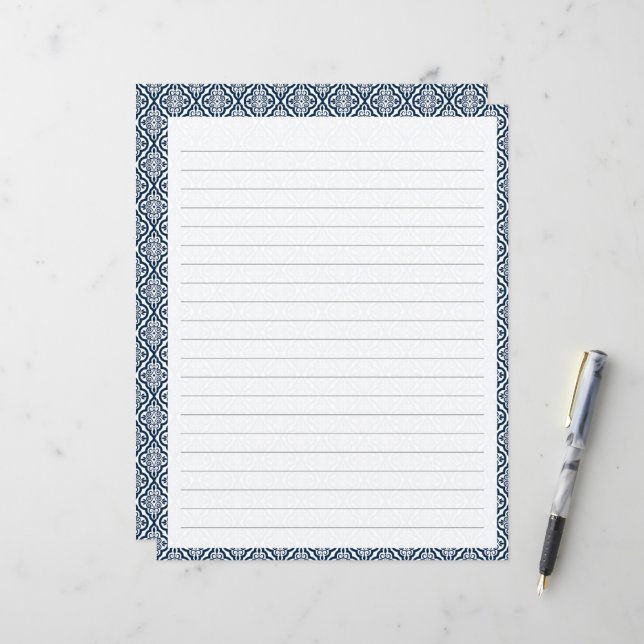 Papier papier à lettres linéaires (Devant/Arrière en situation)