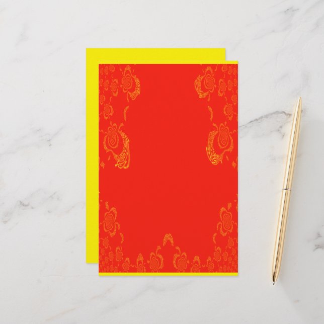 Papier papier orange n jaune Feuille (Devant/Arrière en situation)